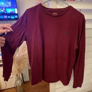 Polo by Ralph Lauren Men's Burgundy Long Sleeve Shirt